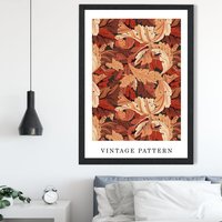 ARTZE William Morris Acanthus in Orange Art Print / Black Frame / SIZE: A4