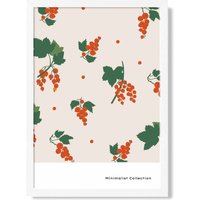 ARTZE Orange & Green Fruit Flower Market Minimalist Framed Print SIZE: A3 with White Frame