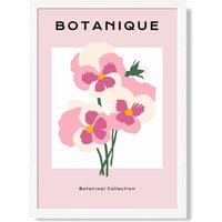ARTZE Pink Pansies Flower Market Boho Framed Print SIZE: A3 with White Frame | Size: A4