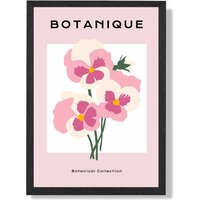 ARTZE Pink Pansies Flower Market Boho Framed Print SIZE: A2 with Black Frame