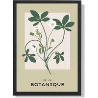 ARTZE Green & Beige Wildflower Flower Market Simplicity Framed Print SIZE: A3 with Black Frame