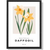 ARTZE Yellow Daffodil Flower Market Spring Framed Print SIZE: A4 with Black Frame