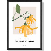 ARTZE Yellow Ylang Ylang Plant Flower Market Spring Framed Print SIZE: A4 with Black Frame