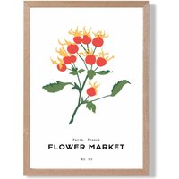 ARTZE Orange Rosehip Plant Flower Market Simplicity Framed Print SIZE: A3 with Oak Frame | Size: A2