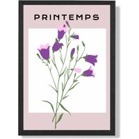 ARTZE Purple Wildflower Plant Flower Market Simplicity Framed Print SIZE: A2 with Black Frame | Size: A4