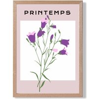 ARTZE Purple Wildflower Plant Flower Market Simplicity Framed Print SIZE: A2 with Oak Frame | Size: A4