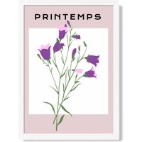 ARTZE Purple Wildflower Plant Flower Market Simplicity Framed Print SIZE: A4 with White Frame | Size: A3