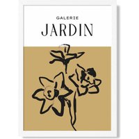 ARTZE Yellow Daffodil Boho Sketch Floral Framed Print SIZE: A2 with White Frame | Size: A4