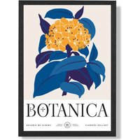 ARTZE Yellow & Blue Hydrangea Flower Market Exhibition Framed Print SIZE: A4 with Black Frame | Size: A3