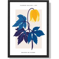 ARTZE Abstract Yellow & Blue Tulip Flower Market Gallery Framed Print SIZE: A2 with Black Frame | Size: A3