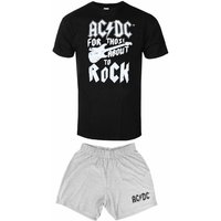AC/DC Men's For Those About To Rock Guitar Short Pyjama Set in Black | Size: XL