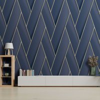 Debona Armando Herringbone Wallpaper in Navy