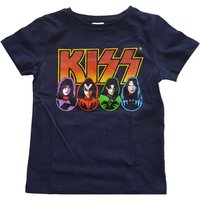 KISS Logo, Faces & Icons Cotton T-Shirt in Navy | Size: 13-14 Years