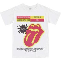 The Rolling Stones Men's Stockholm ´95 Cotton T-Shirt in White | Size: Medium