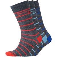 Money Men's Striped Socks (Pack of 3) in Charcoal | Size: 6-11