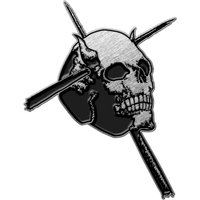 Candlemass Enamel Skull Badge in Silver