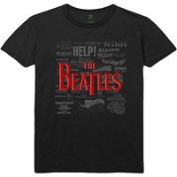 The Beatles Men's Titles Cotton Logo T-Shirt in Black | Size: Large