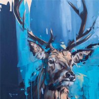 Frank Pretorius Curiosity Framed Canvas Print in Mid Blue