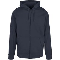 Build Your Brand Men's Plain Full Zip Hoodie in Navy | Size: 2XL