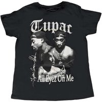 Tupac Shakur Women's All Eyez On Me Cotton T-Shirt in Black | Size: 14
