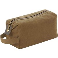 Quadra Heritage Leather Trim Toiletry Bag in Desert Sand