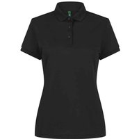 Henbury Women's Polyester Polo Shirt in Black | Size: 4XL