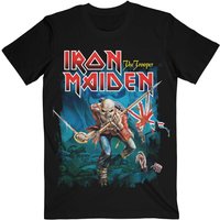 Iron Maiden Men's The Trooper Eddie Eyes Cotton T-Shirt in Black | Size: Large