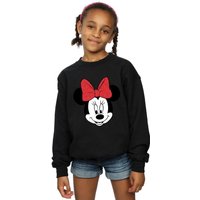 Disney Girl's Minnie Mouse Head Sweatshirt in Black | Size: 9 Years