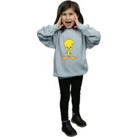 Looney Tunes Girl's Tweety Angry Sweatshirt in Grey | Size: 9 Years