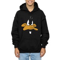 Looney Tunes Boy's Daffy Duck Face Hoodie in Black | Size: 9 Years