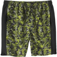 Atlas for Men Men's Microfibre Printed Elasticated Shorts in Black | Size: Medium