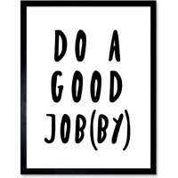 Artery8 Wall Art Print Funny Bathroom Toilet Scottish Do A Good Jobby Art Framed in Black | Size: W12" x H16"