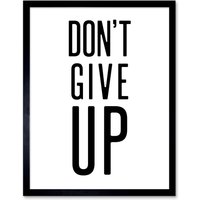 Artery8 Wall Art Print Exercise Inspiration Don't Give Up Exercise Work Out Motivation Gym Aesthetic Art Framed in Black | Size: W12" x H16"
