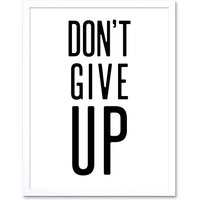 Artery8 Wall Art Print Exercise Inspiration Don't Give Up Exercise Work Out Motivation Gym Aesthetic Art Framed in White | Size: W12" x H16"