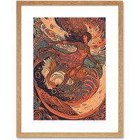 Artery8 Wall Art Print Astral Projection Conceptual Art Artwork Framed 9X7 Inch in Beige | Size: W7" x H9"