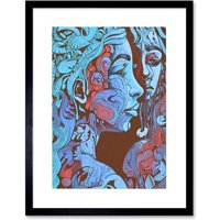 Artery8 Wall Art Print I am My Mother Modern Folk Art Artwork Framed 9X7 Inch in Black | Size: W7" x H9"