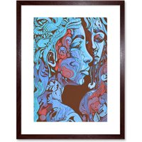Artery8 Wall Art Print I am My Mother Modern Folk Art Artwork Framed 9X7 Inch in Brown | Size: W7" x H9"