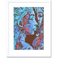 Artery8 Wall Art Print I am My Mother Modern Folk Art Artwork Framed 9X7 Inch in White | Size: W7" x H9"