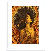 Artery8 Wall Art Print I'm an Autumn Amber & Red Modern Artwork Framed 9X7 Inch in White | Size: W7" x H9"