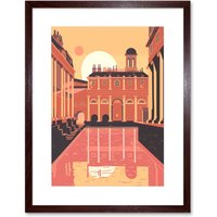 Artery8 Wall Art Print Roman Baths Georgian Architecture Artwork Framed 9X7 Inch in Brown | Size: W7" x H9"