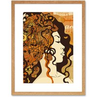 Artery8 Wall Art Print Music Festival Retro Boho Poster Artwork Framed 9X7 Inch in Beige | Size: W7" x H9"