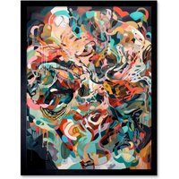 Artery8 Wall Art Print Henri Matisse Inspired Abstract Shapes Art Framed in Black | Size: W12" x H16"