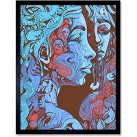 Artery8 Wall Art Print I am My Mother Modern Folk Art Art Framed in Black | Size: W12" x H16"