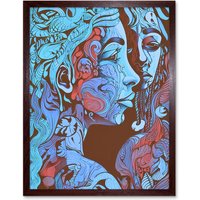 Artery8 Wall Art Print I am My Mother Modern Folk Art Art Framed in Brown | Size: W12" x H16"