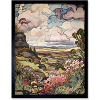 Artery8 Wall Art Print A Wild Scottish Landscape on a Cloudy Day Art Framed in Black | Size: W12" x H16"