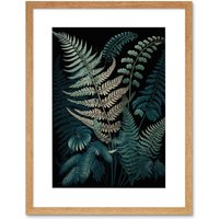 Artery8 Wall Art Print Fern Frond Detailed Botanical Species Artwork Framed 9X7 Inch in Beige | Size: W7" x H9"