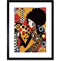 Artery8 Wall Art Print Soul Music Singer Multicoloured Dots Pattern Artwork Framed 9X7 Inch in Black | Size: W7" x H9"