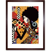 Artery8 Wall Art Print Soul Music Singer Multicoloured Dots Pattern Artwork Framed 9X7 Inch in Brown | Size: W7" x H9"