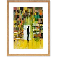 Artery8 Wall Art Print The Silence a Person Finds in a Quiet Library Artwork Framed 9X7 Inch in Beige | Size: W7" x H9"