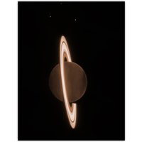 Artery8 Wall Art Print NASA James Webb Space Telescope Saturns Rings Shine Planet Bedroom Decor Poster in Black | Size: W24" x H32"